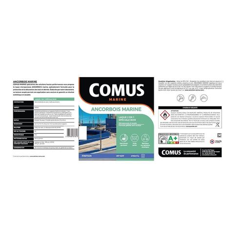 ANCORBOIS MARINE BLEU LUZIEN 3L Laque microporeuse pour la protection et la décoration des bois et dérivé