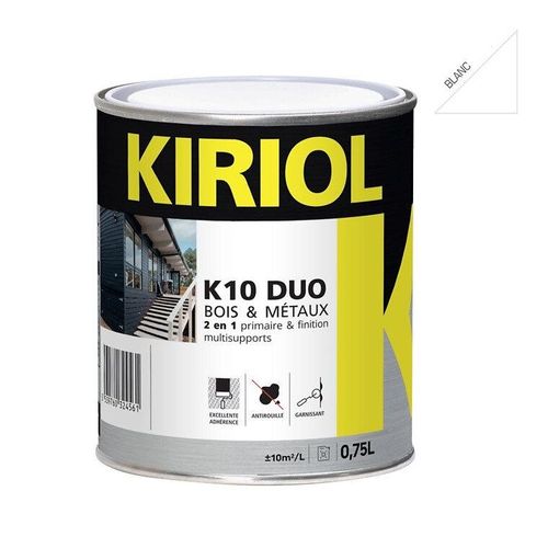 Peinture antirouille K10 Duo COMUS Satin Blanc 0.75L - A005364