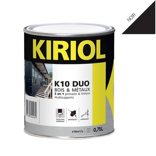 Peinture antirouille K10 Duo COMUS Brillant Noir 0.75L - A005356