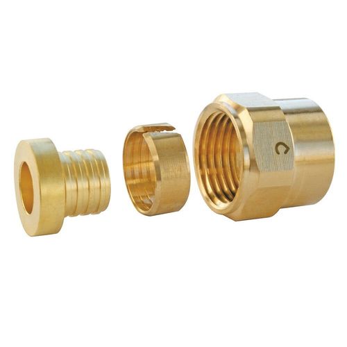 Raccord a compression laiton a ecrou tournant - per 13/16 - ecrou 15/21 - 16