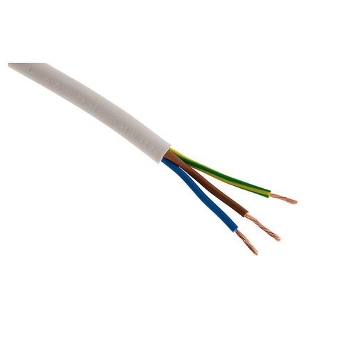 Câble d'alimentation électrique HO5VV-F 3G2,5 Blanc - 50m