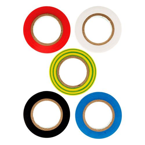 Lot de 5 adhésifs 15mm x 10m 5 couleurs