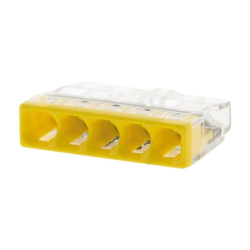 Lot de 50 mini bornes de connexion rapide S2273 pour fils rigides - 5 entrées - Wago