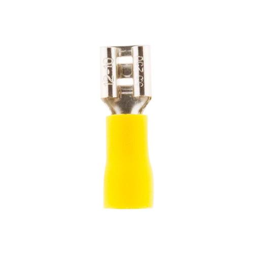 10 cosses jaune clips femelles 6,3 mm