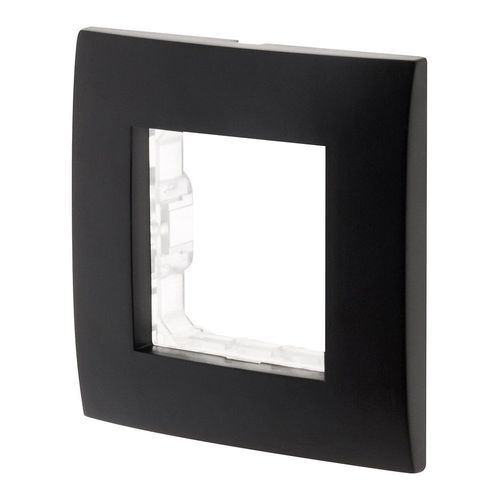 Plaque Noire Simple Mat + 1 support transp. + griffes -