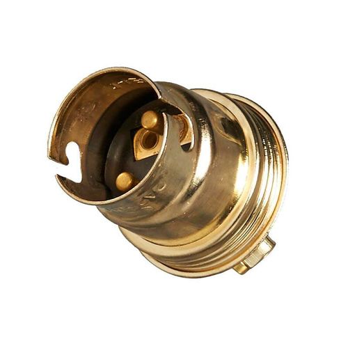 Douille B22 Acier laitonné simple bague borne de terre