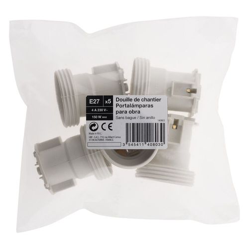 Lot de 5 douilles de chantier E27