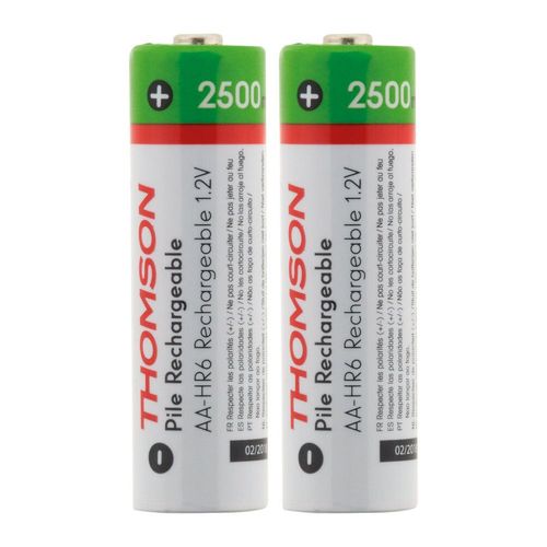 Pack 2x piles rechargeables HR06 AA 2500 mAh - Thomson