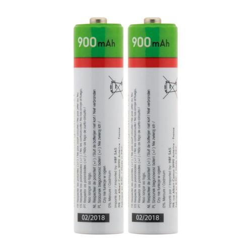 Pack 2x piles rechargeables HR03 AAA 900 mAh - Thomson