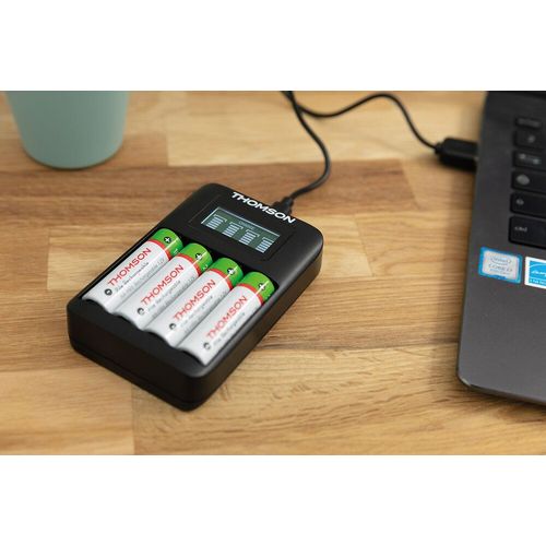 Chargeur USB pour piles AA et AAA (fournies) - Thomson