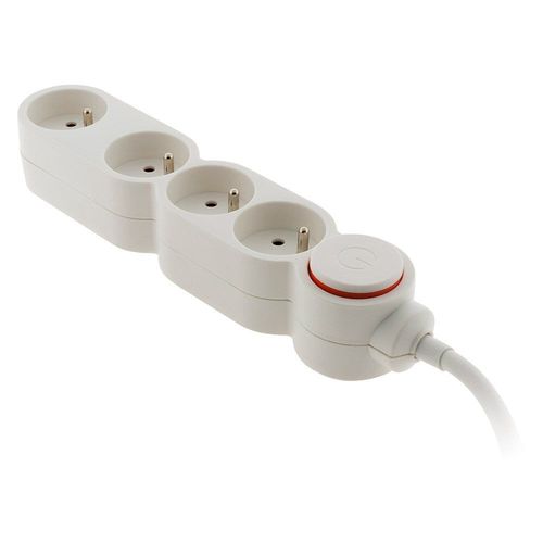 Bloc multiprise Home 4P x 16A blanc cable HO5VV-F 3G1 mm² 1,5 mètres