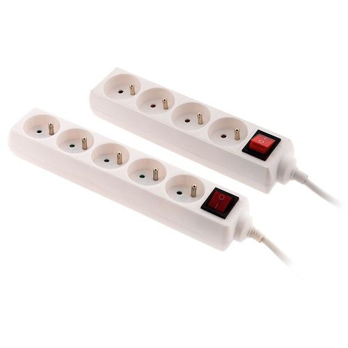 Lot de 2 blocs 4x 16A et 5x 16A avec interrupteur blanc - Zenitech