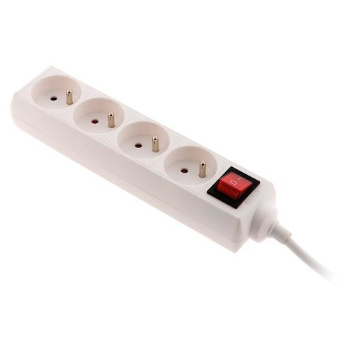 Bloc 4 Prises 16A 2P+T avec interrupteur Blanc - Zenitech