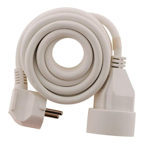 zenitech - Rallonge de câble d'alimentation - CA 230 V - 5 m - blanc