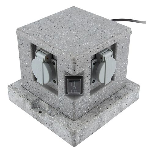 Borne jardin IP44 4 x 16A + 2 interrupteurs câble H07RN-F 3G1,5mm², 4,5mètres - ZENITECH