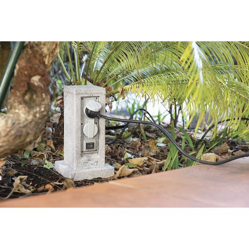 Borne jardin IP44 4 x 16A + 2 Interrupteurs câble H07RN-F 3G1,5mm², 5 mètres - ZENITECH