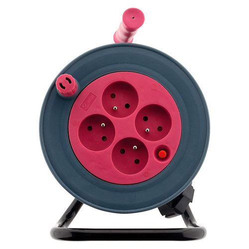 Enrouleur ménager 15m 3G1 mm² - Rose