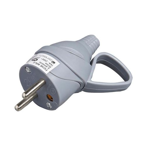 Fiche mâle anneau -16A 2P+T - Gris - Zenitech