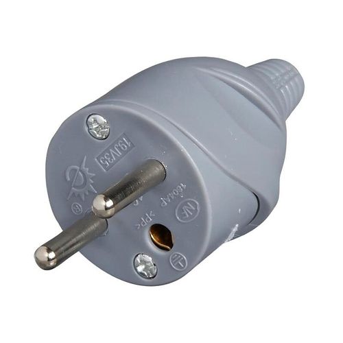Fiche mâle 16A 2P+T - Gris - Zenitech