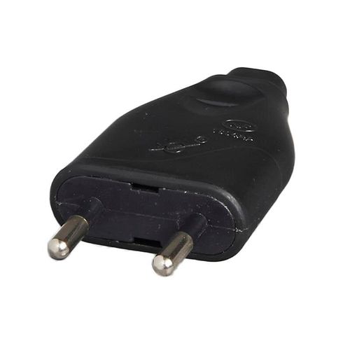 Fiche mâle 2P 6A Noir