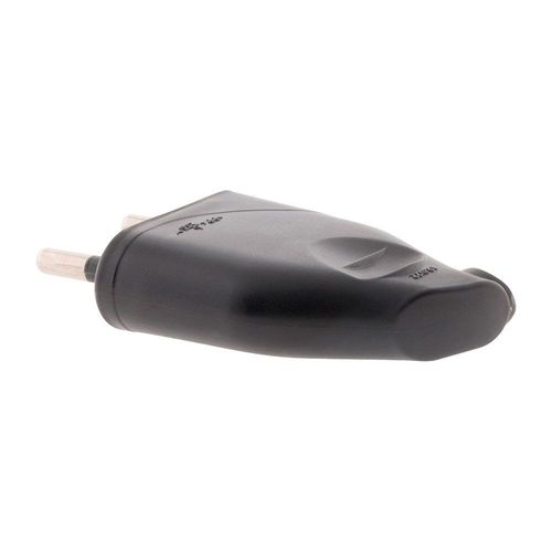 Fiche mâle 2P 6A Noir latérale