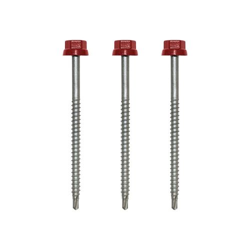 Vis de bacs acier hexagonale - 6,5x100 - 100 pièces - RAL 8012 - Zacrovis ETANCO