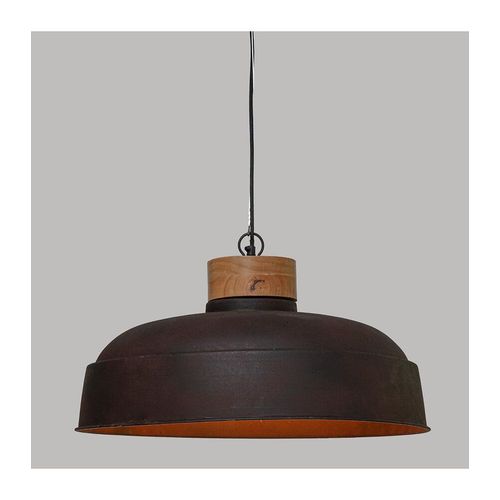 Luminaire Suspension En M?Tal Aspect Vieilli Et Bois De Manguier D 57 Cm