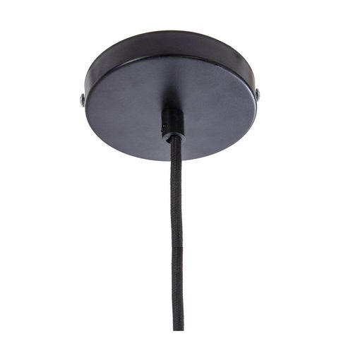 Luminaire Suspension En M?Tal Filaire Noir Et Rotin D 35 Cm