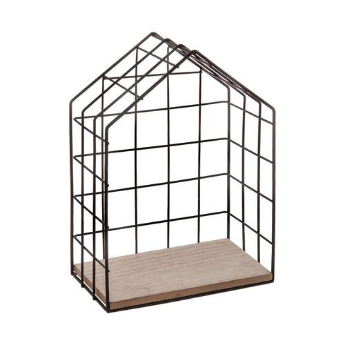 Set De 3 Étageres Murales En Métal Et Mdf - Noir - Taille 1 : 20,5 Cm, Taille 2 : 27 Cm, Taille 3 : 34 Cm