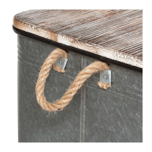 Set De 3 Malles En Métal Zinc Et Bois Déco