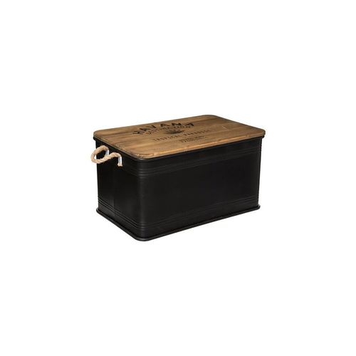 Set De 3 Malles En Métal Noir Et Bois Déco
