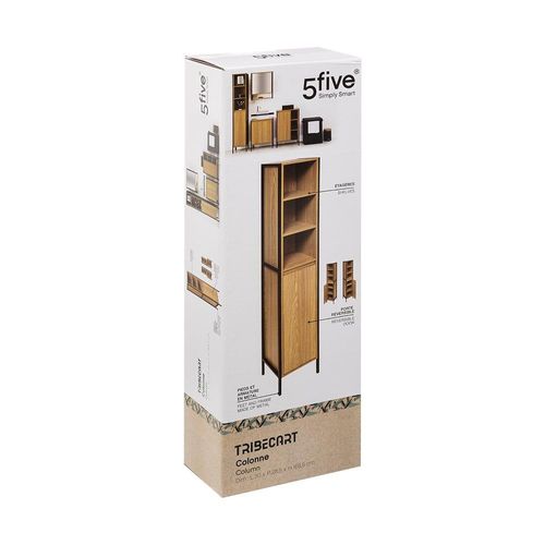 Colonne De Rangement Tribecart En Mdf - Hauteur 168,50 Cm - Marron Et Noir