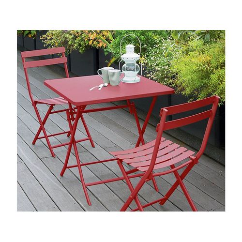 Table De Jardin Carrée Greensboro 70 X 70 Cm Groseille - Hespéride