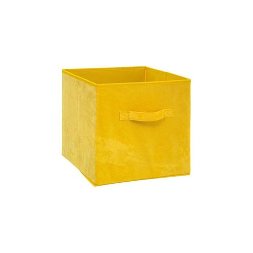 Boîte de rangement 31x31 cm - Velours - Jaune