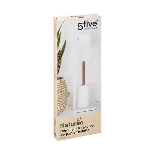 Porte Papier Wc En Bambou "Natureo" 64cm Blanc