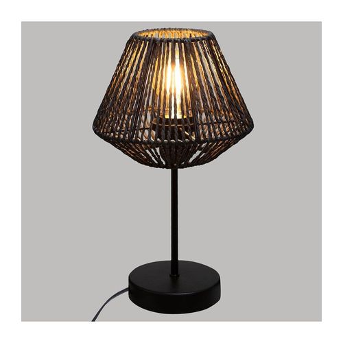 Lampe À Poser Effet Corde Jily - Noir - Hauteur 34 Cm.