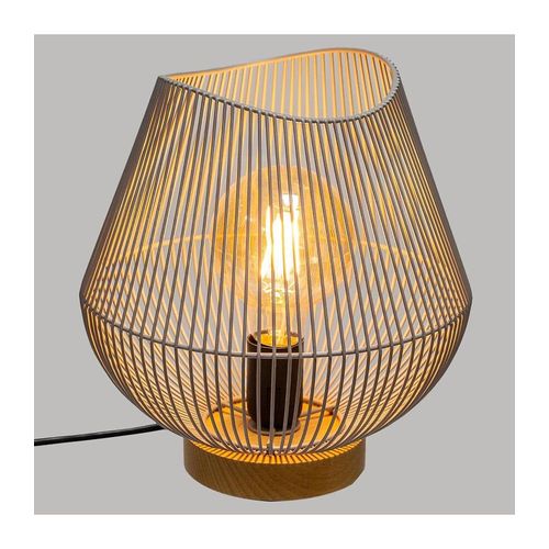 Lampe A Poser En Métal Filaire - E27 - 40 W - H. 28 Cm - Gris