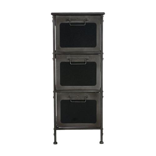 Chiffonnier Métal 3 Tiroirs Zaret Atmosphera - Gris Anthracite