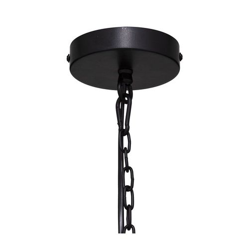 Luminaire Suspension En M?Tal Noir Et Bois D 23 Cm