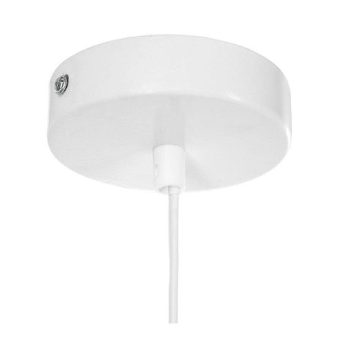 Suspension En Métal Et Bois - E27 - 40 W - H. 23 Cm - Blanc