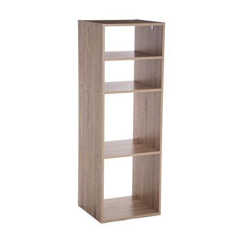 Etagère Rectangulaire 4 Cases Mix - H. 100,5 Cm - Couleur Bois