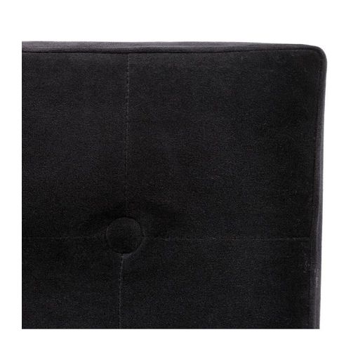 Pouf Velours - Noir - Coffre De Rangement Pliable