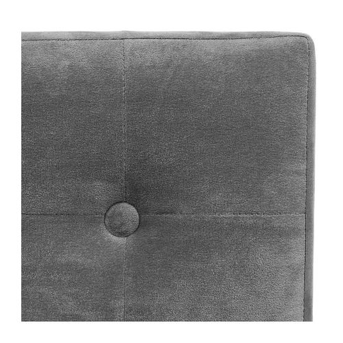 Pouf Velours - Gris - Coffre De Rangement Pliable