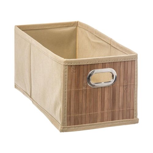 Boîte de rangement profonde en bambou et tissu Mix'n modul - Beige
