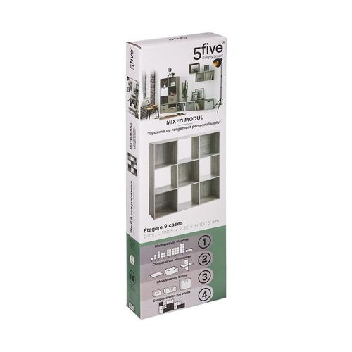 Etagère Cube Design Mix'n Modul - L. 100 X H. 100 Cm - Couleur Gris