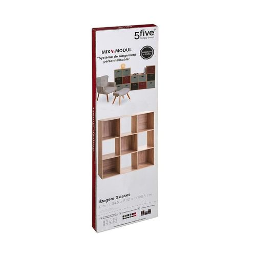Etagère Cube Design Mix'n Modul - L. 100 X H. 100 Cm - Couleur Chêne Naturel