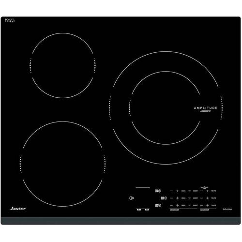 Sauter SPI4360B - Table de cuisson à induction - 3 plaques de cuisson - Niche - largeur : 56 cm - profondeur : 49 cm - avec avant biseauté - noir