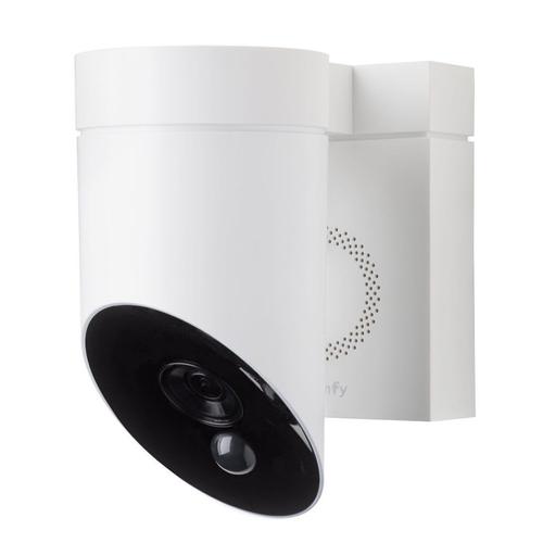 SOMFY 2401560 - Outdoor Camera blanche - Caméra de surveillance extérieure wifi - 1080p Full HD - Sirène 110 dB - Branchement possible sur luminaire existant