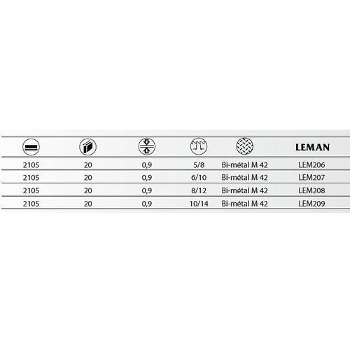 Lame de scie ? ruban PAE 2105 x 20 x 0,9 mm x 6/10 TPI - Bi-M?tal M42 - M?tal - LEM207 - Leman