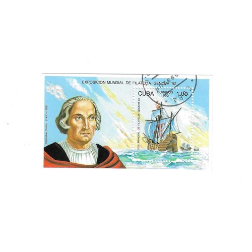 Cuba - Bloc Timbre Exposition Mondiale De Philatélie Genève 1992 - Christophe Colomb - Bateau